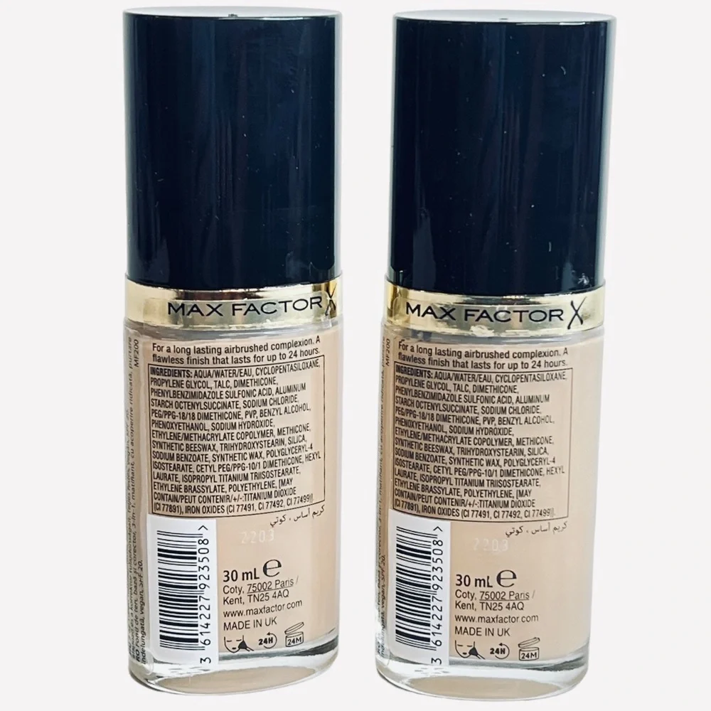 Max Factor Facefinity All Day Flawless 3 In 1 Foundation Warm Sand 30ml Lot of 2